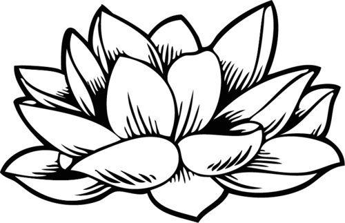 Sticker Fleur de lotus Simple 200 x 130mm v2