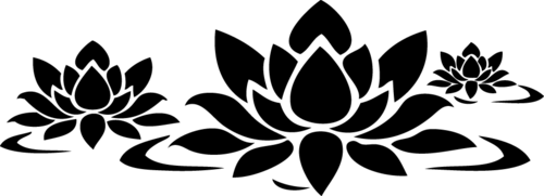 Sticker Fleur de lotus Simple 220 x 80mm v3
