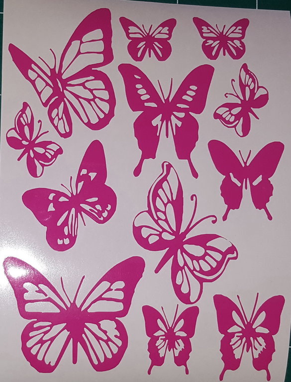 Sticker Papillon 12p - Dim 16,5x22,5cm