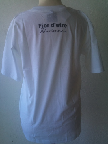 T-shirt blanc - Cosement Kreol 974 - Réunion