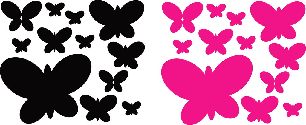 Sticker Papillon 12 pcs - dim 18,5 x 16.5cm