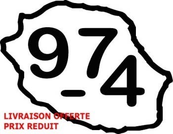 Livraison gratuite - Sticker carte de la Réunion 974