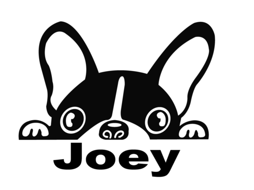 Sticker bouledogue français - Personnalisé Joey - Or